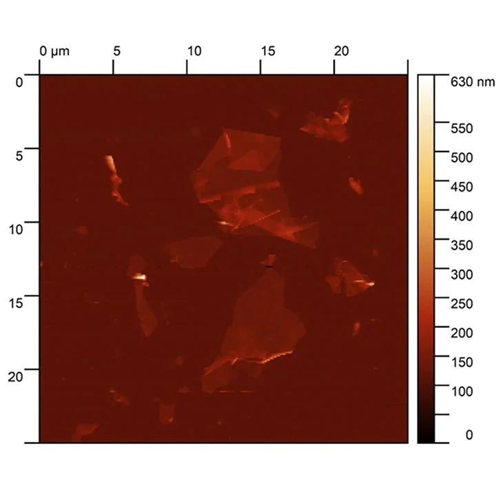 Atomic force microscope view AFM multilayer graphene flakes powder - MLG